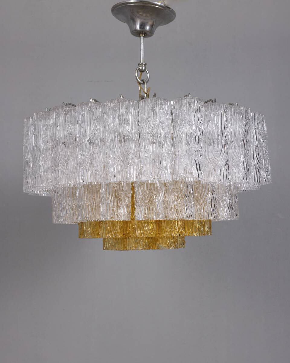 Vintage 1960s Murano Glass Pendant Chandelier, Italian Design