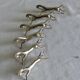 6 metal knife holders, horse.
