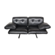 Corner sofa opening in leather and coffee table in marble by pierluigi cerri for frau, 1980s