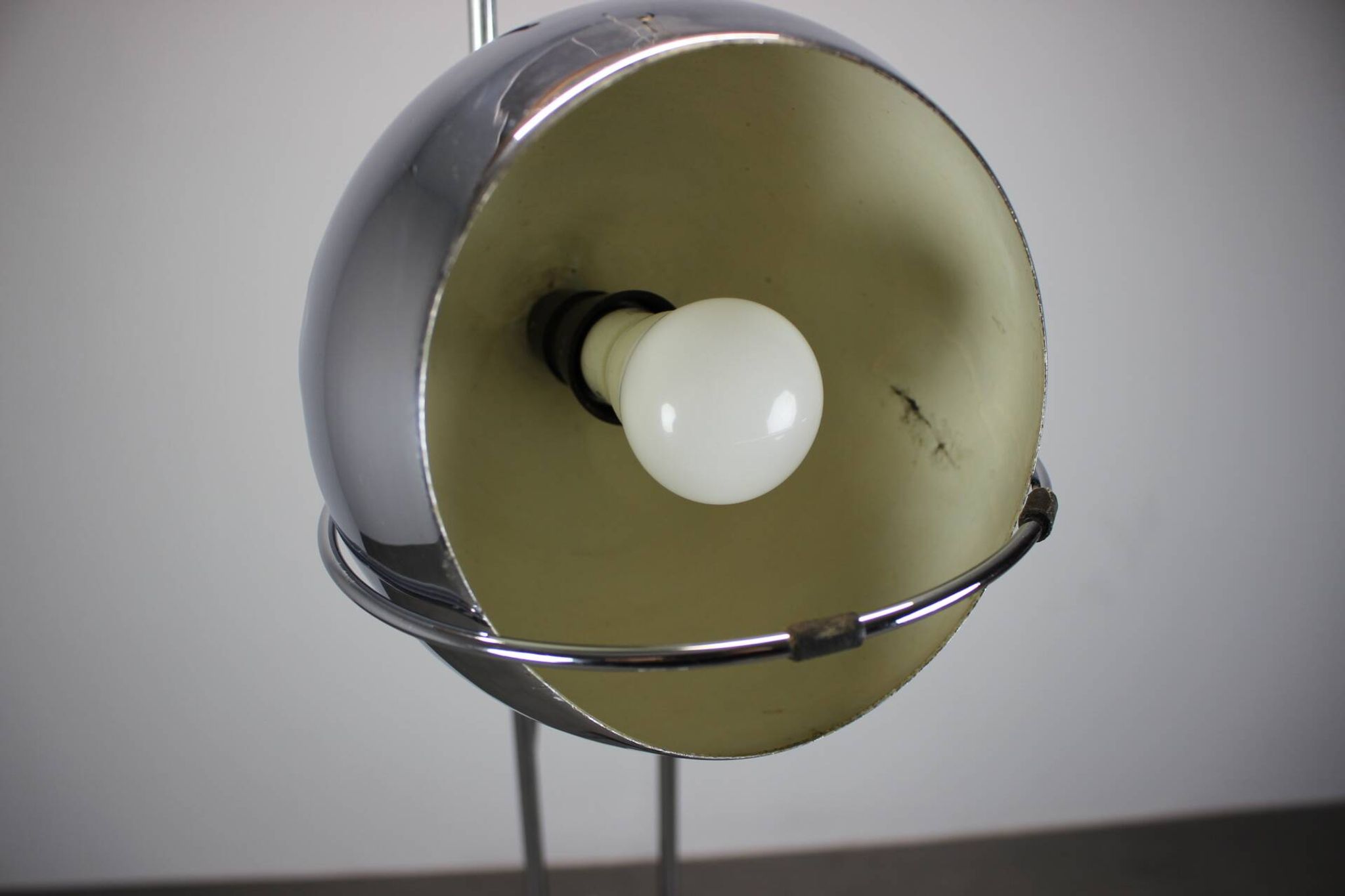 Adjustable Italian chrome floor lamp Space Age, 1960s