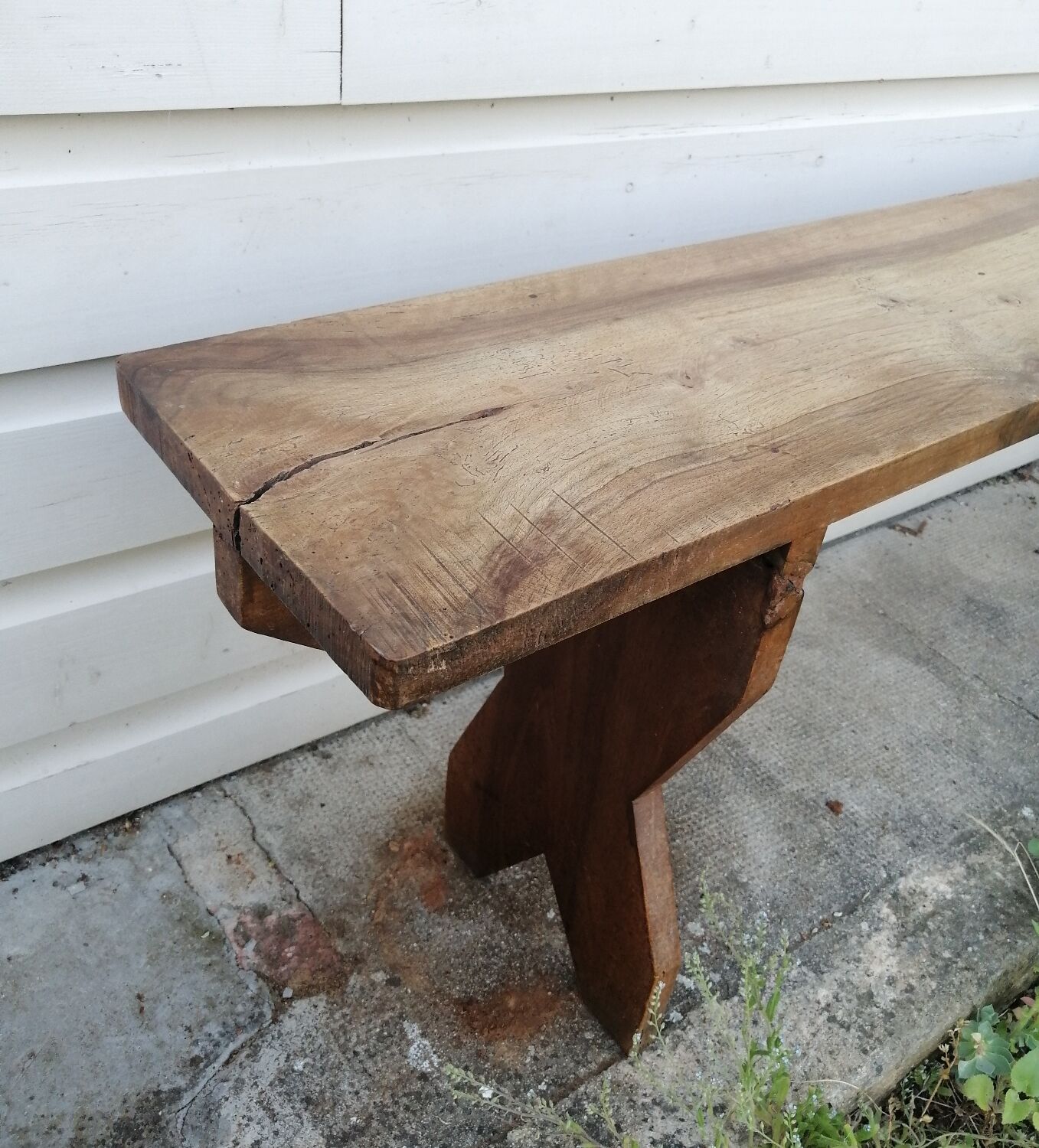 Wooden farmhouse bench