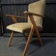 Pair of compass leg armchairs in velvet from the 1950s.