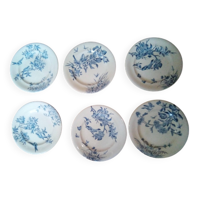 6 assiettes en terre de fer début 20ème siècle