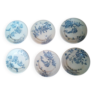 6 assiettes en terre de fer début 20ème siècle