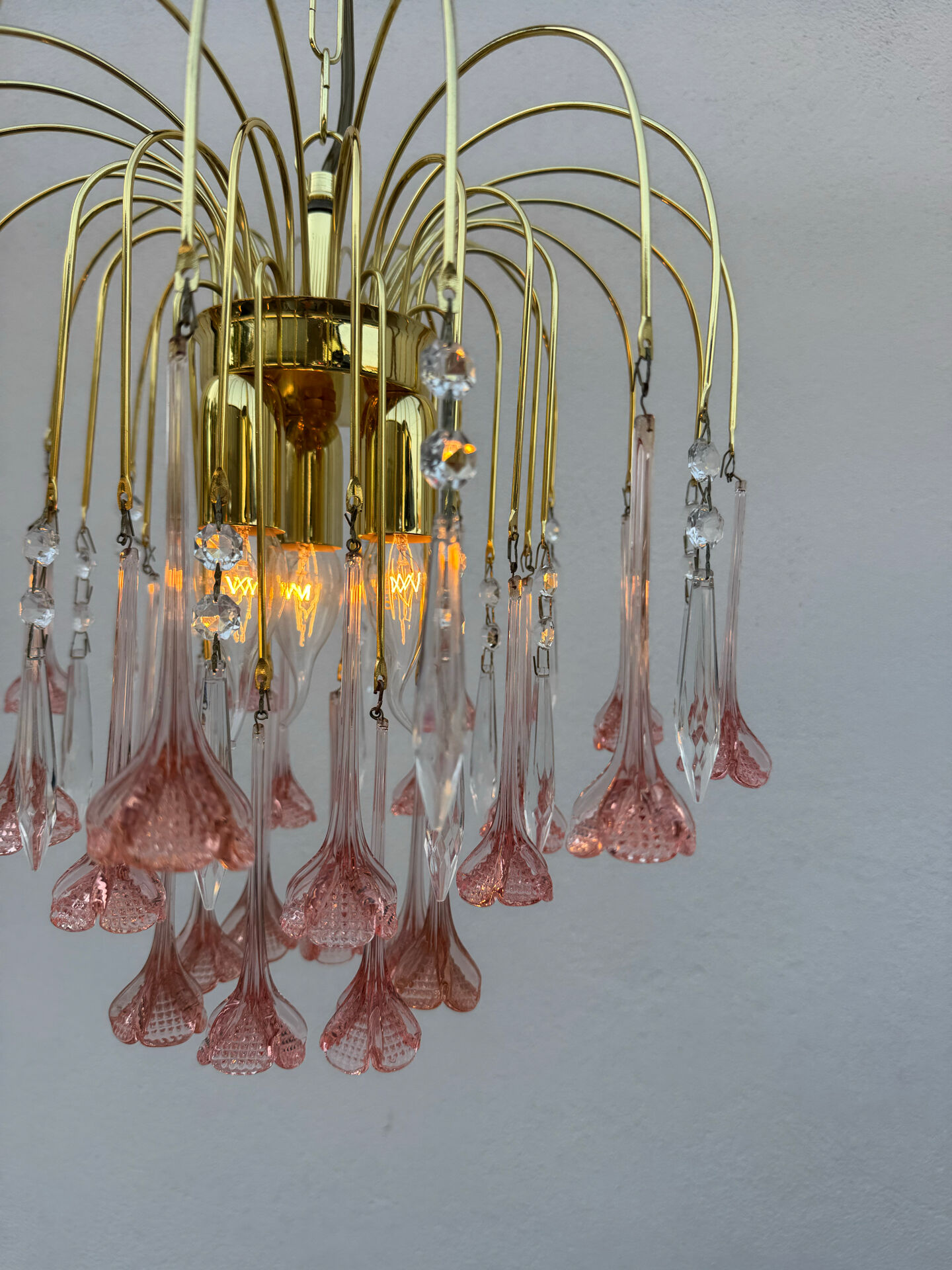 Lustrous rose Murano glass from the 1980s.