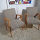 Pair of vintage Scandinavian armchairs from the 60s light wood