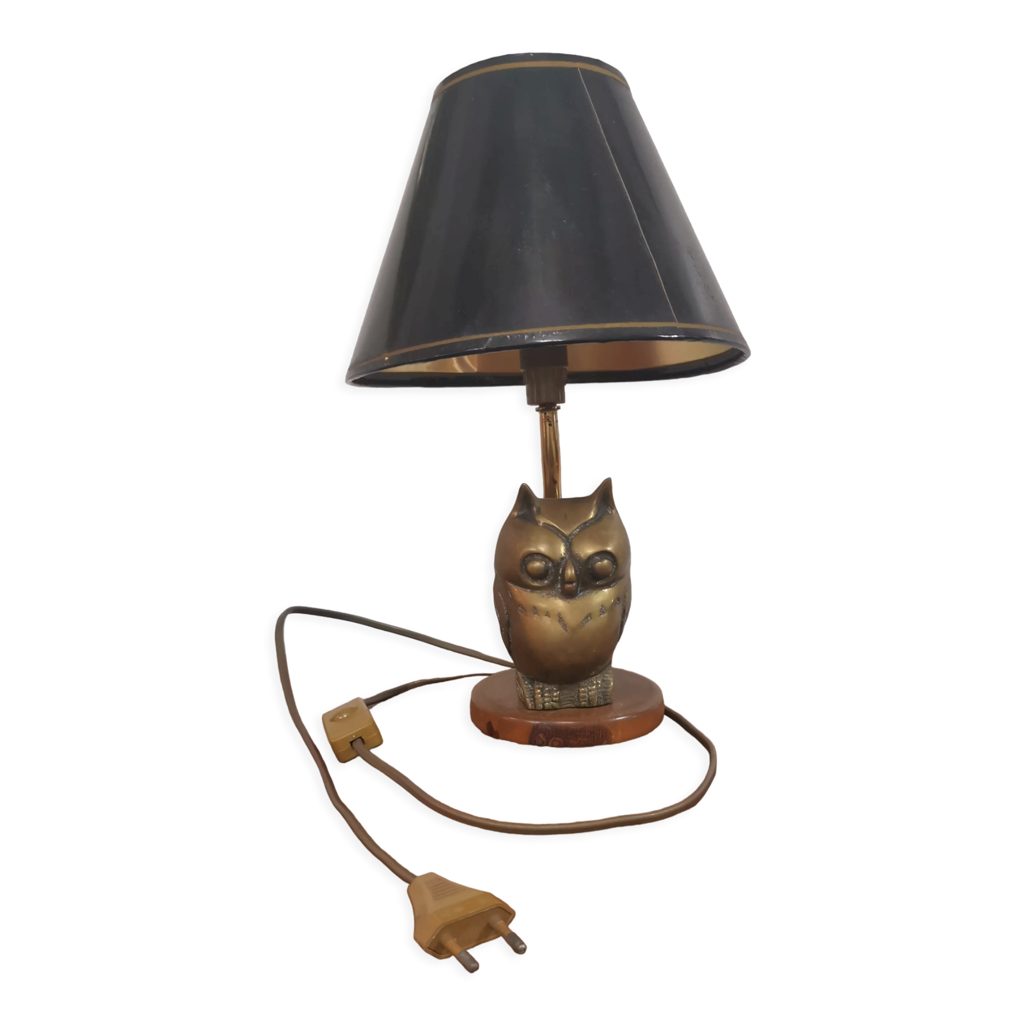 Owl lamp in brass of the 70s