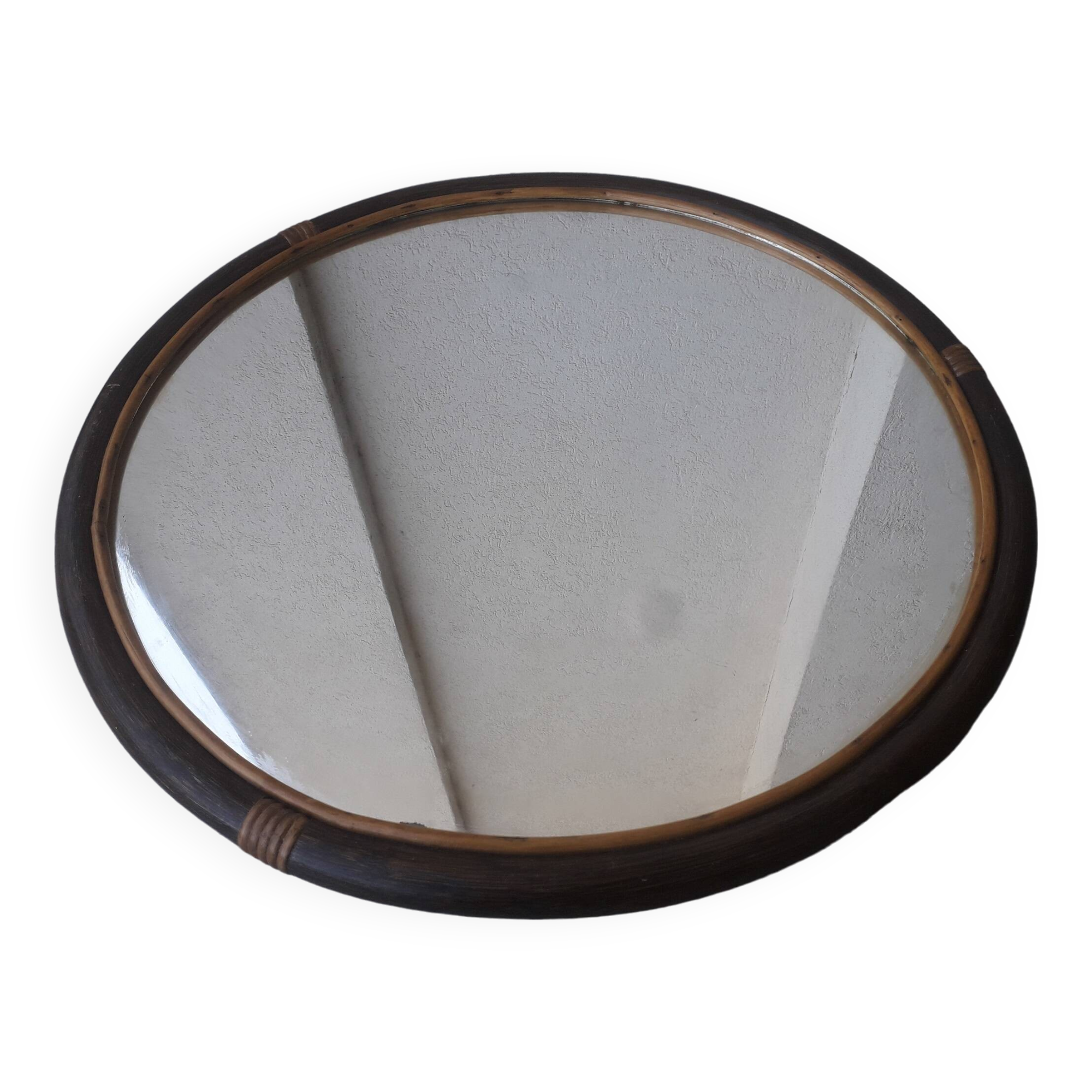 Round wooden mirror