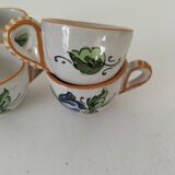 Ensemble 5 mini tasses italiennes en faïence peinte – années 60/70