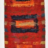 4x11 Red & Orange Handmade %100 Wool Moroccan Runner Rug, 128x346Cm