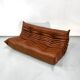 Togo sofa in cognac cowhide by Michel Ducaroy for Ligne Roset.