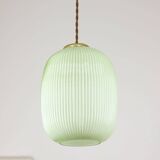 Mid-Century Italian Brass and Glass Pendant Lamp