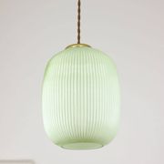 Lampe à suspension mid-century en laiton et verre, italie