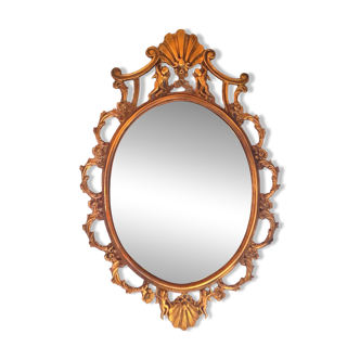 Baroque brass mirror