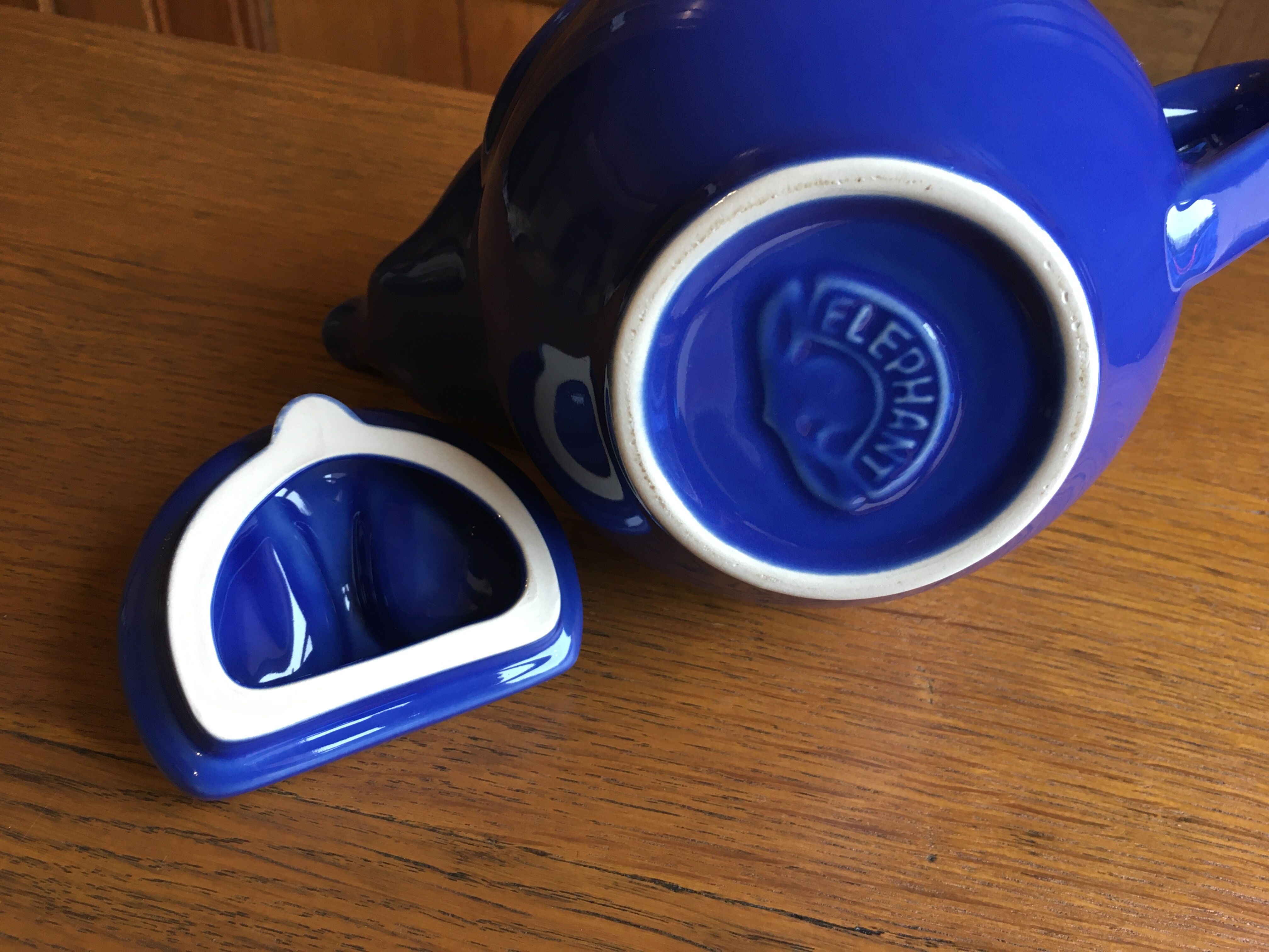 Elephant blue teapot