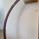 Wooden arc floor lamp