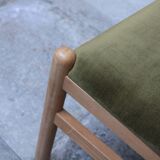 Vintage pine & velvet chairs