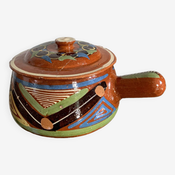 Glazed terracotta casserole dish