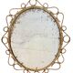 Oval rattan mirror from the 1950s France