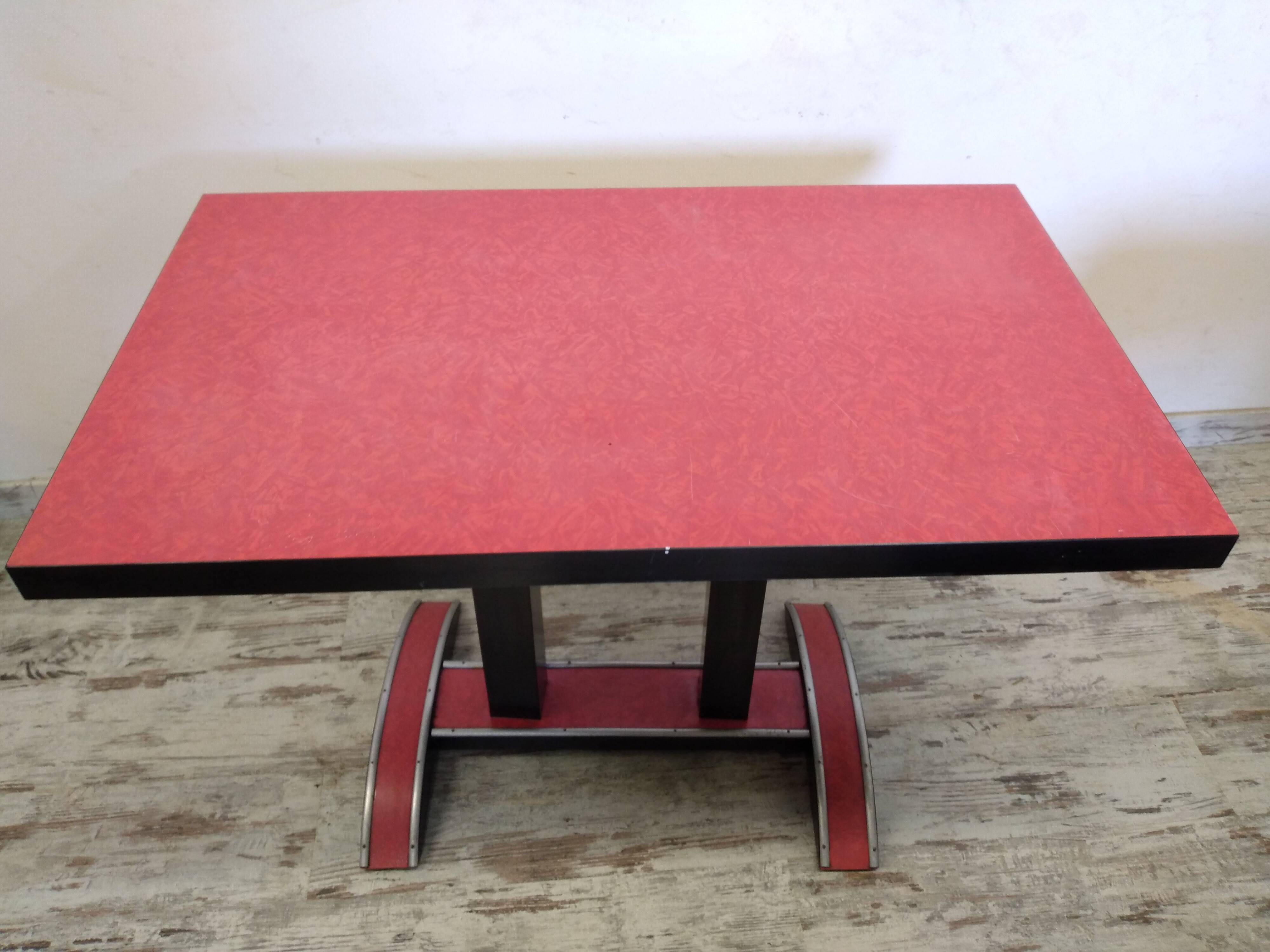 Red bistro table 50s