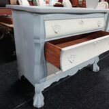 Commode 3 tiroirs peinte patinée cirée