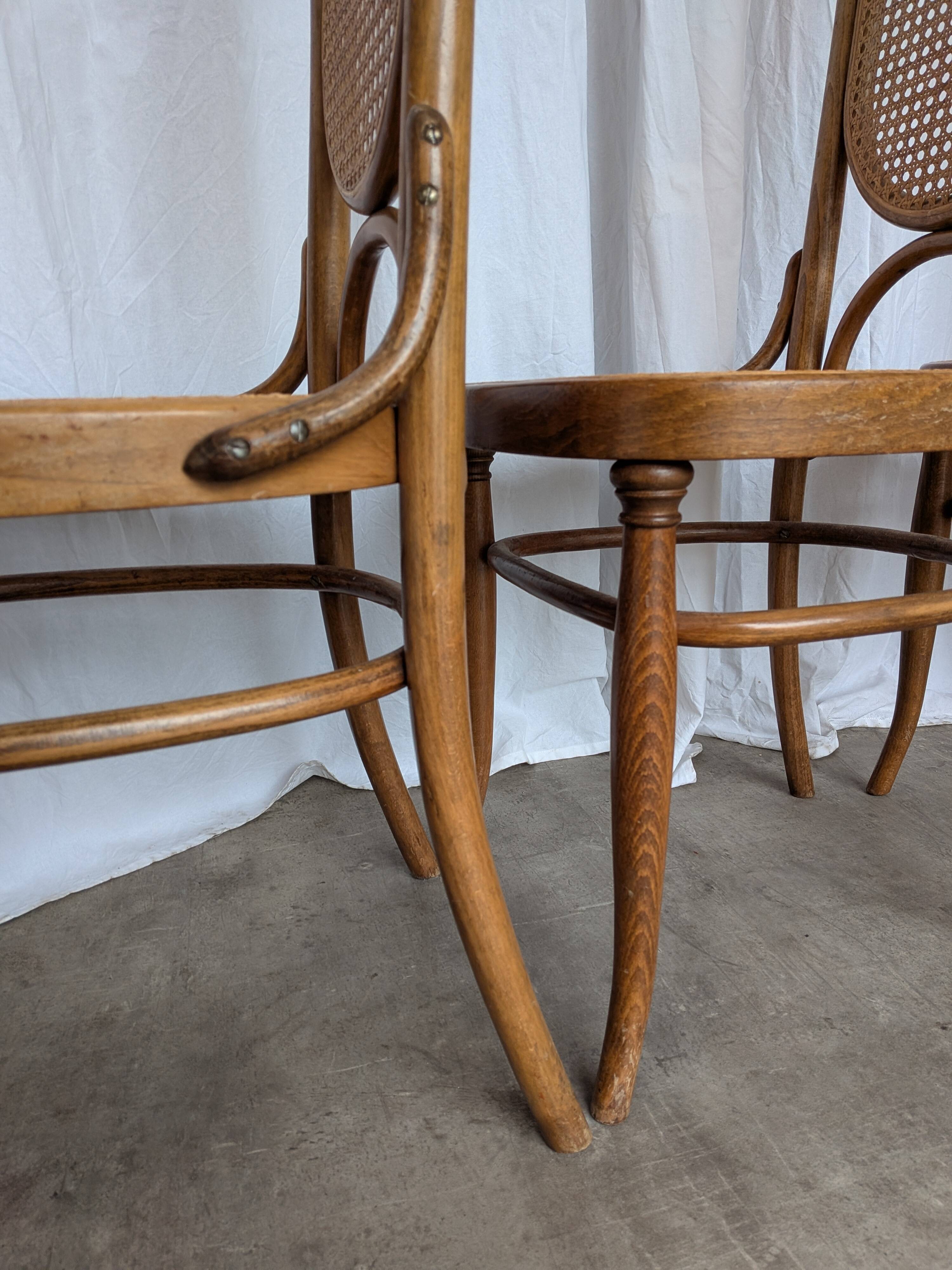 Set of 8 Vintage Bentwood Cane Dining Chair, Thonet Style, 1970s Yugoslavia