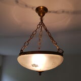 Gilt bronze pendant glass globe cised Napoleon style 3