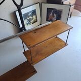 Wall shelf in oak and copper from the 50s