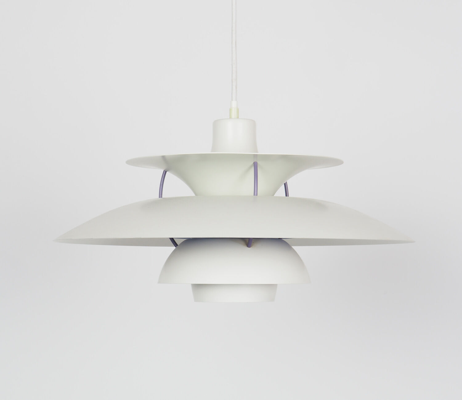 PH5 white hanging lamp by Poul Henningsen for Louis Poulsen