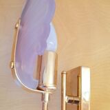 Frosted glass leaf wall light, 1980.