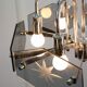 Vintage Italian Chrome and Glass Chandelier, 70s