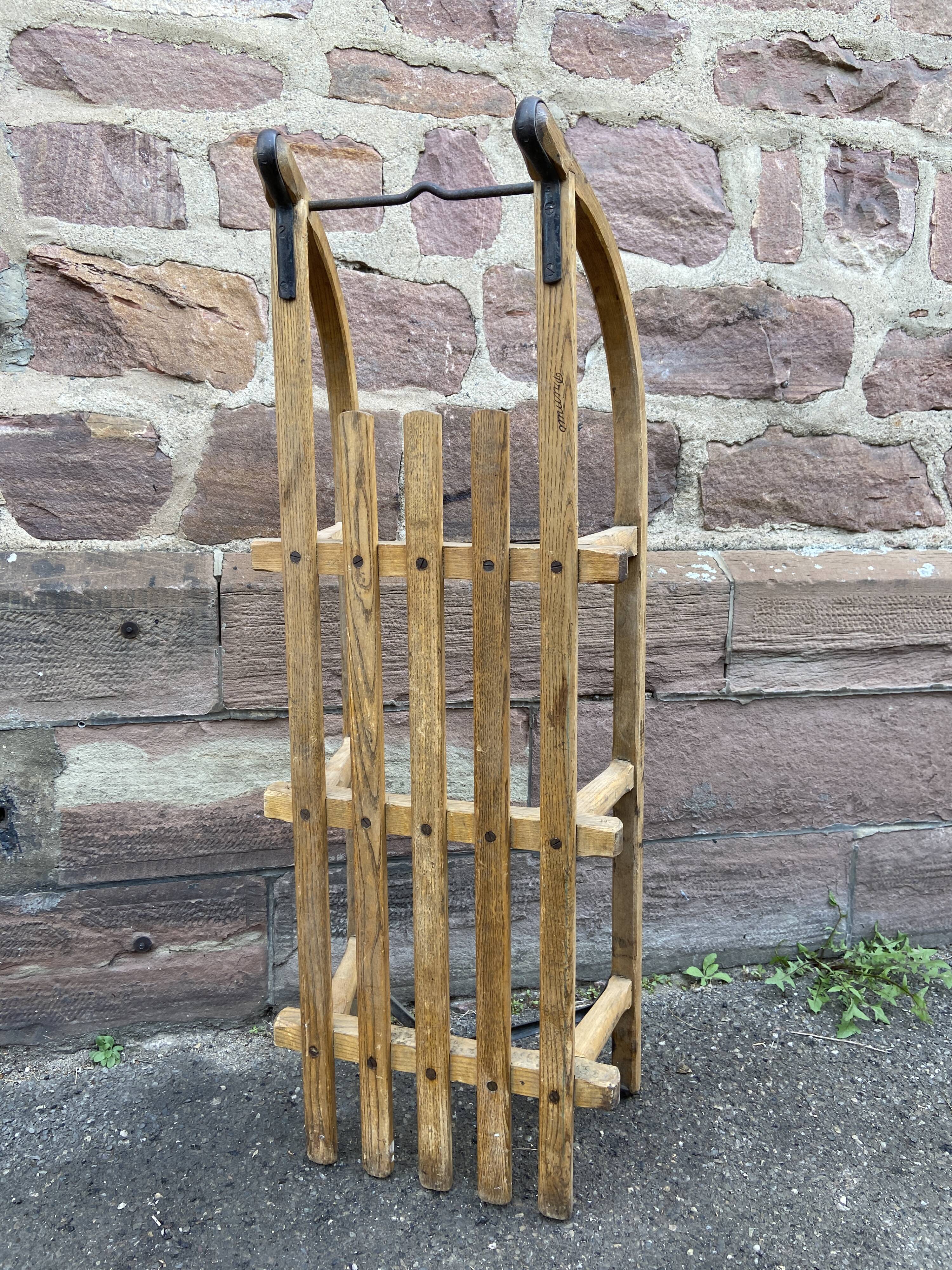 Luge traineau ancien alsace décoration noel primus 1950