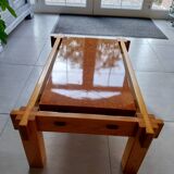 Solid elm coffee table from the 1960s