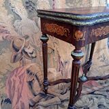 Marquetry games table.