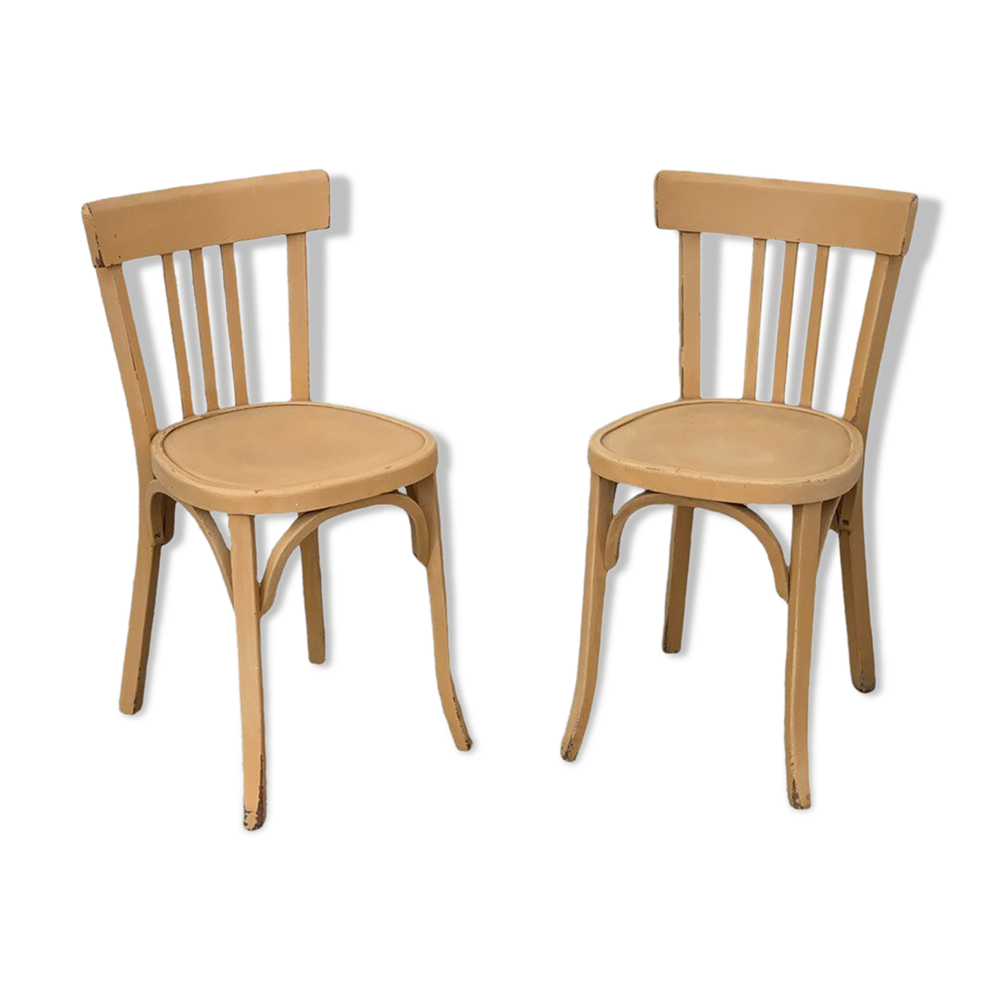 Paire de chaises bistrot Baumann patine vintage