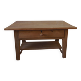 Coffee table made from a vintage solid oak table.