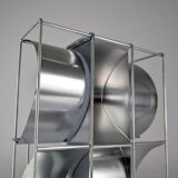 Max Sauze original aluminium geometric wall sconce, 1970s