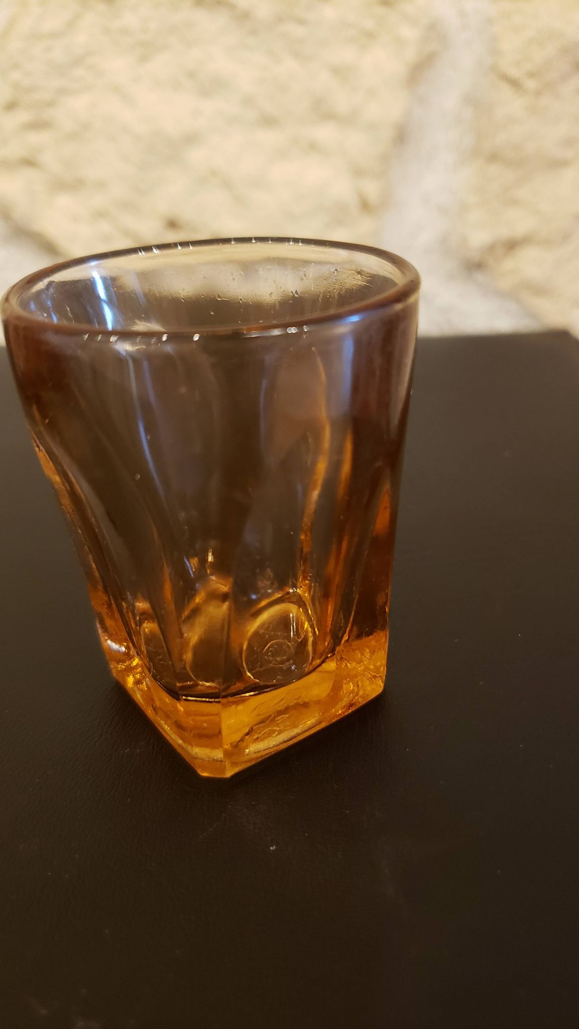 Set of 9 vintage pink glasses with square base