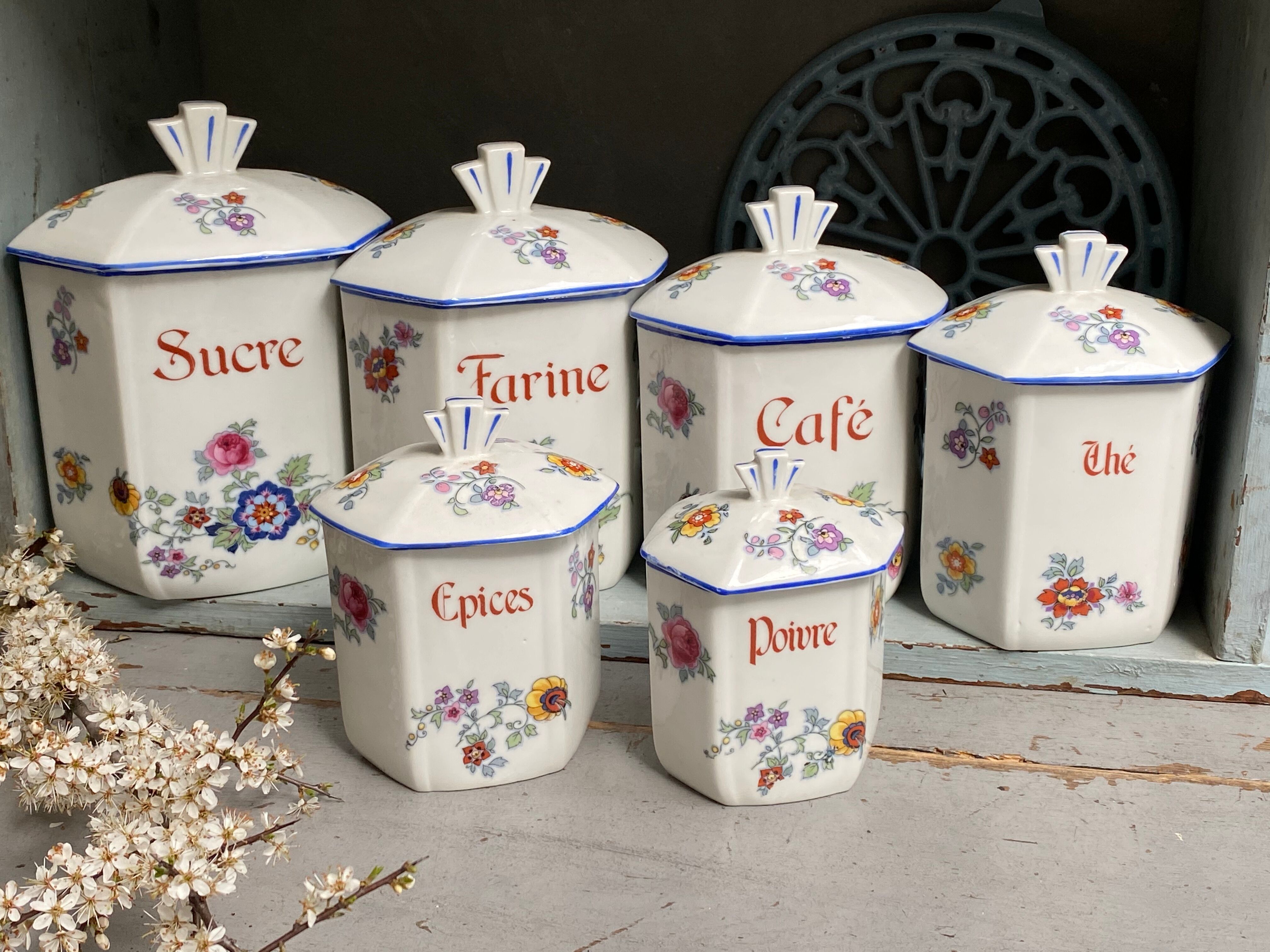 Spice jars and condiments