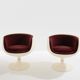 Eero Aarnio pair of Cognac alpaca velvet chairs 1967