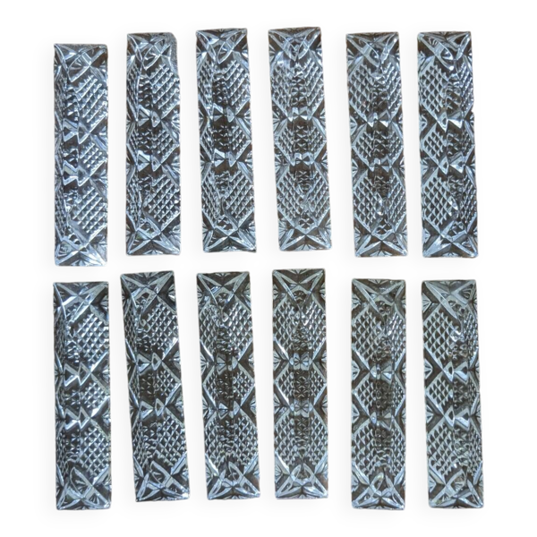 Coffret de 12 portes couteaux en cristal