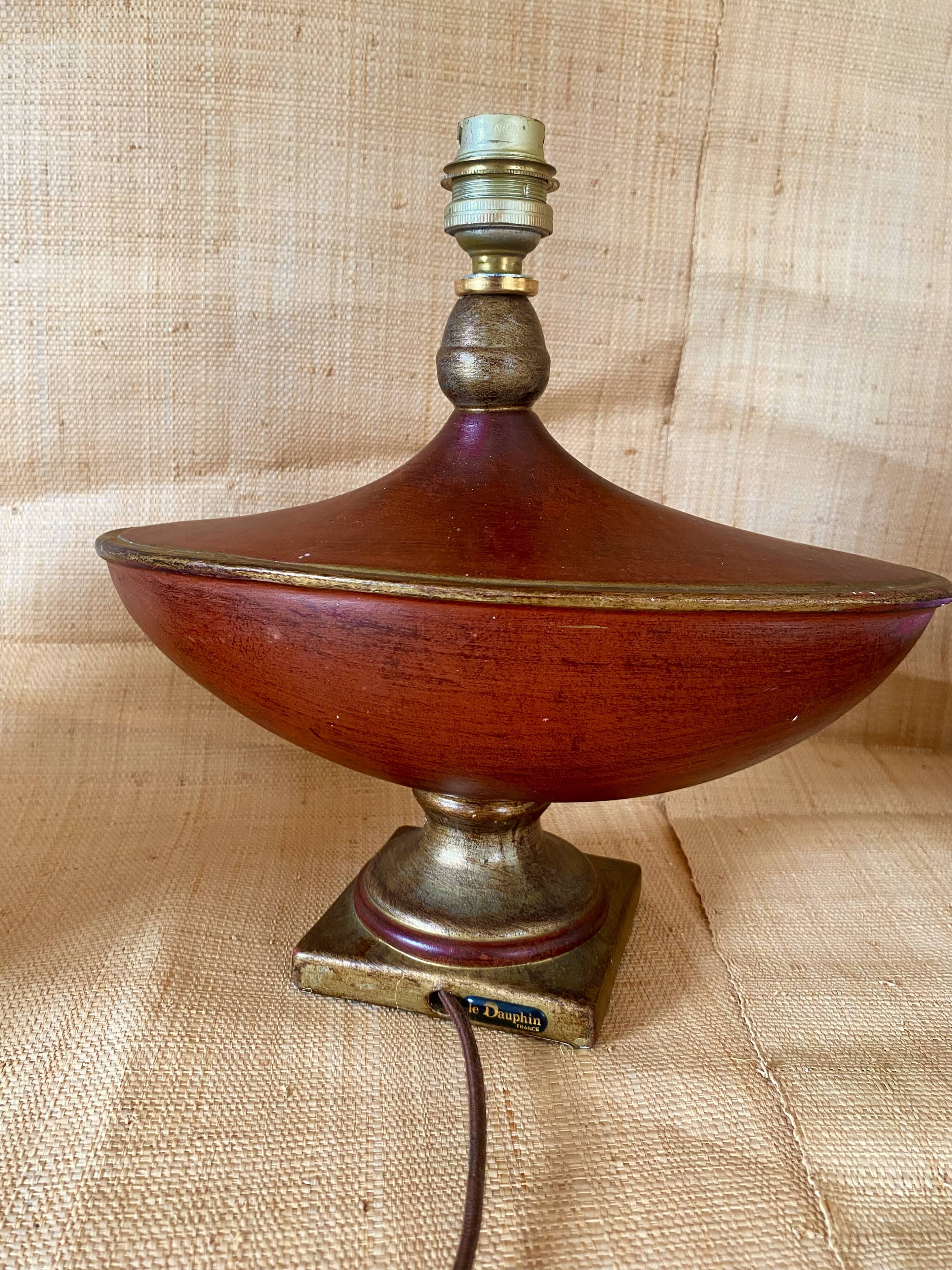 1960s ceramic lamp, fabric cable, lampshade