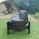 1970s leather three-seater sofa