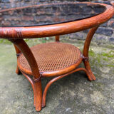 Table basse vintage en rotin
