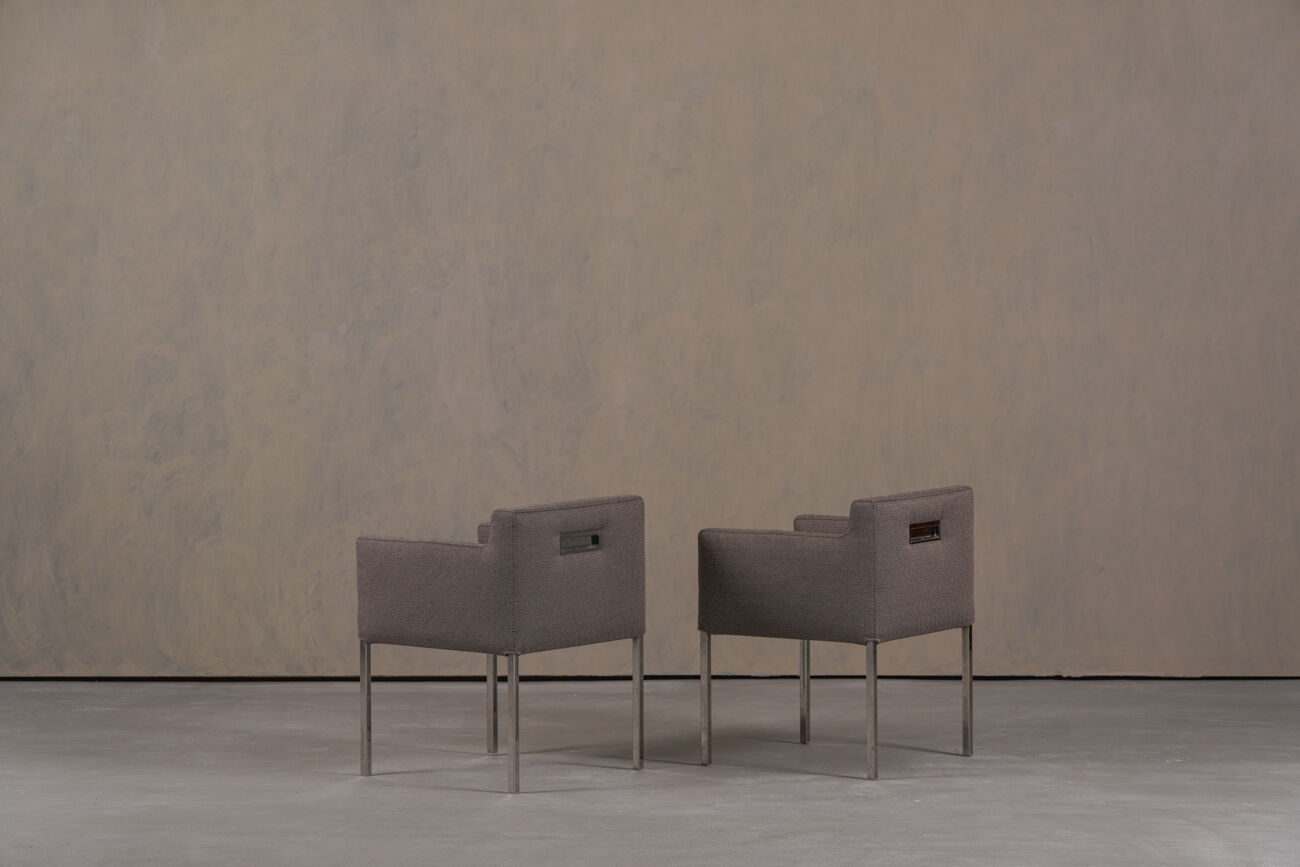 Chaises Ligne Roset en tissu gris, France années 2000, ensemble de 2.