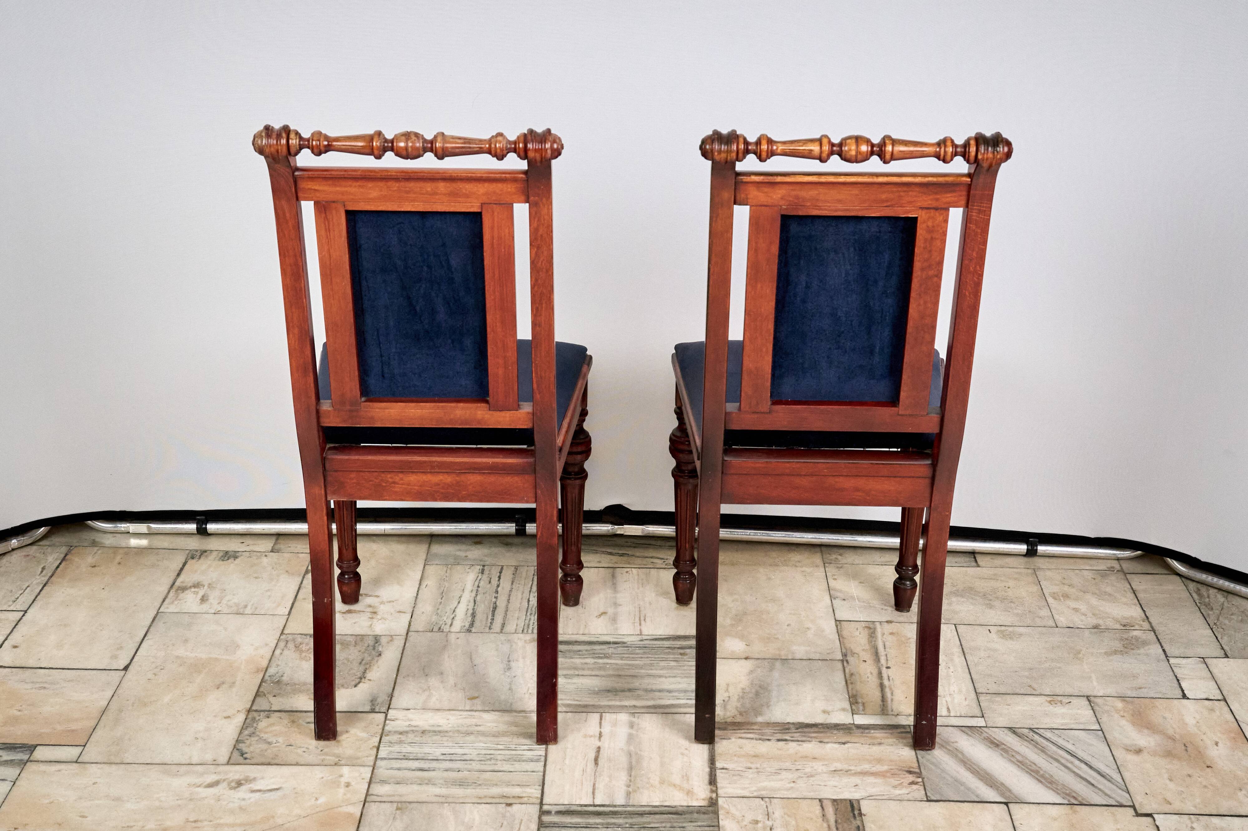 Set of 2 eclectic style chairs fameg radomsko, 1970s/80s