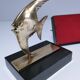 Pair of designer black marble bronze fish bookends