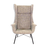 Vintage wingback lounge armchair by Miroslav Navrátil for TON, 1960s