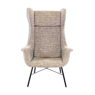 Vintage wingback lounge armchair by Miroslav Navrátil for TON, 1960s