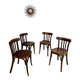 Set of 4 old vintage 50s bentwood bistro chairs
